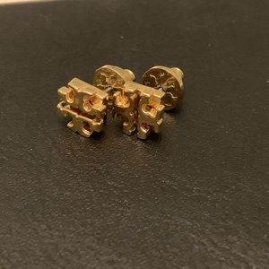 Tory Burch Gold logo stud earrings